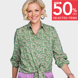 Save up to 50% off selected ladies tops and blouses